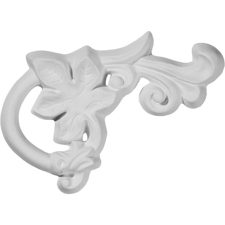 Ekena Millwork 5 1/2"W x 3 1/2"H x 5/8"P Oak Leaf Onlay, Left ONL05X03X01OL-L